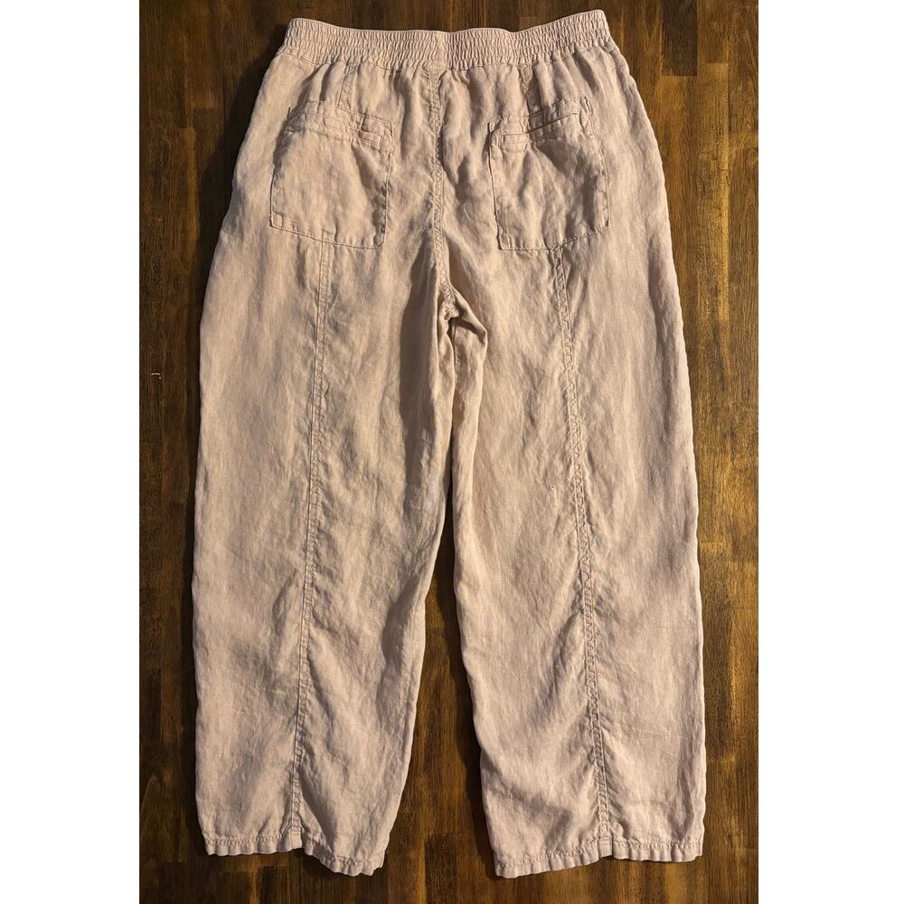 Wrap London Women’s 12 Pants Wide Leg 100% Linen Pull On High Rise Straight - Picture 2 of 11